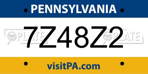 7Z48Z2 Pennsylvania License Plate