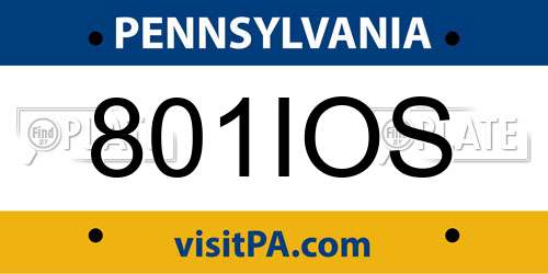 801IOS Pennsylvania License Plate