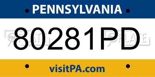 80281PD Pennsylvania License Plate