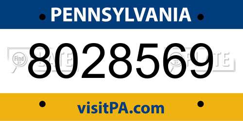 8028569 Pennsylvania License Plate