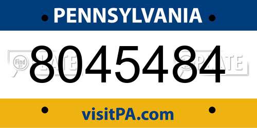 8045484 Pennsylvania License Plate