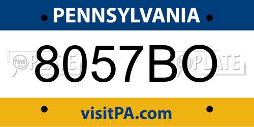 8057BO Pennsylvania License Plate