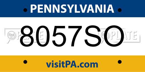 8057SO Pennsylvania License Plate