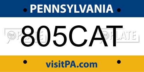 805CAT Pennsylvania License Plate