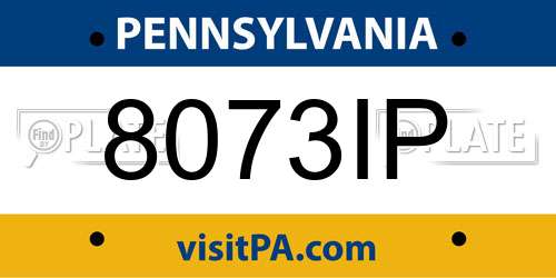 8073IP Pennsylvania License Plate