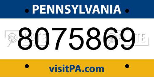 8075869 Pennsylvania License Plate