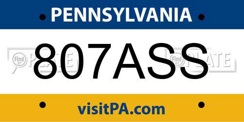 807ASS Pennsylvania License Plate