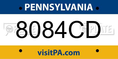 8084CD Pennsylvania License Plate