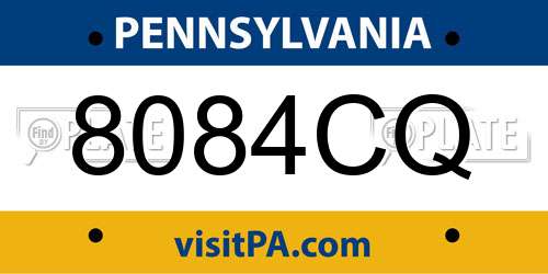 8084CQ Pennsylvania License Plate
