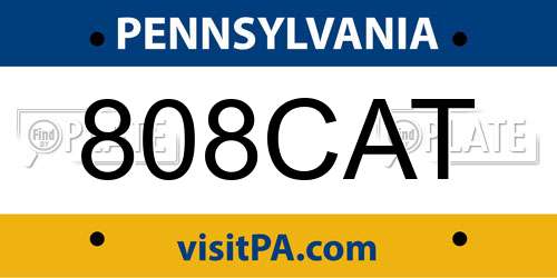 808CAT Pennsylvania License Plate