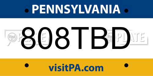 808TBD Pennsylvania License Plate