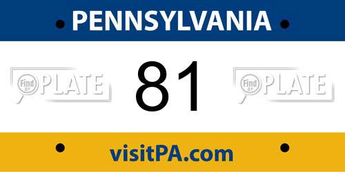 81 Pennsylvania License Plate
