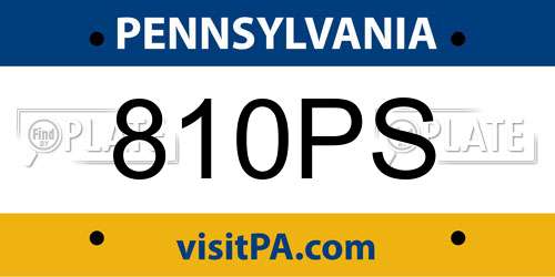 810PS Pennsylvania License Plate