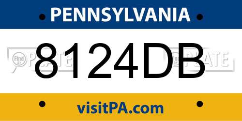 8124DB Pennsylvania License Plate
