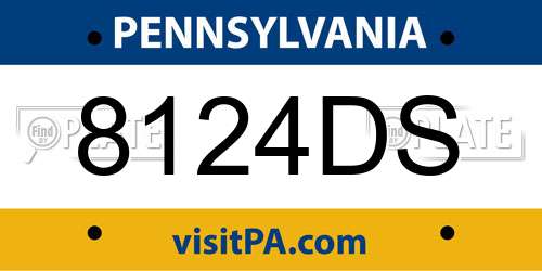 8124DS Pennsylvania License Plate