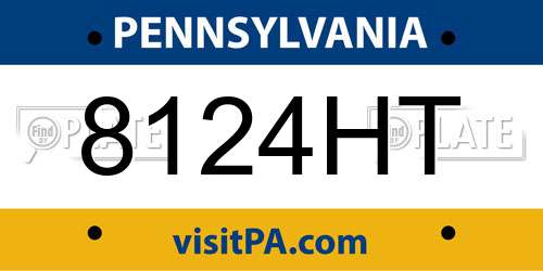 8124HT Pennsylvania License Plate