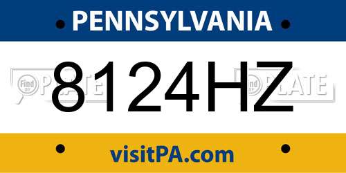 8124HZ Pennsylvania License Plate