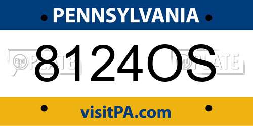 8124OS Pennsylvania License Plate