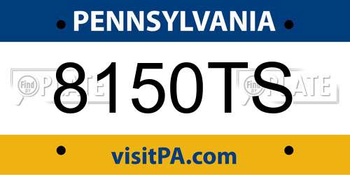 8150TS Pennsylvania License Plate