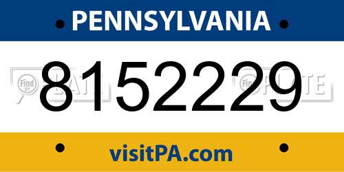 8152229 Pennsylvania License Plate