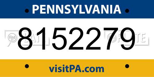 8152279 Pennsylvania License Plate