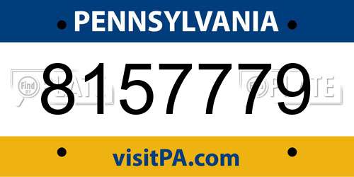 8157779 Pennsylvania License Plate