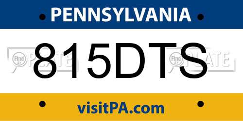 815DTS Pennsylvania License Plate