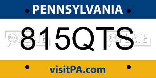 815QTS Pennsylvania License Plate