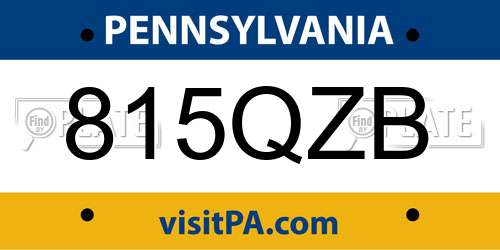 815QZB Pennsylvania License Plate