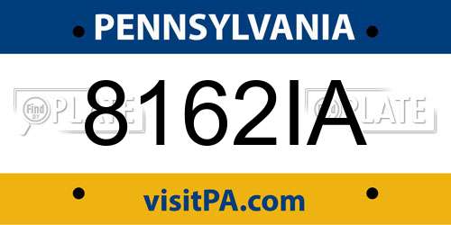 8162IA Pennsylvania License Plate