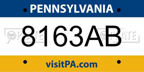 8163AB Pennsylvania License Plate