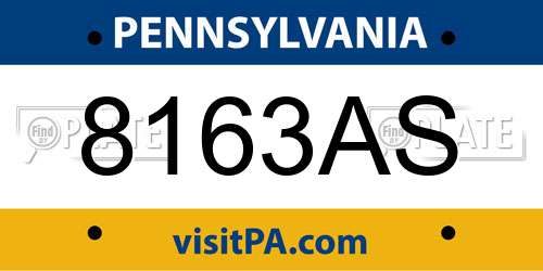 8163AS Pennsylvania License Plate