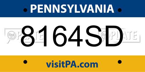 8164SD Pennsylvania License Plate