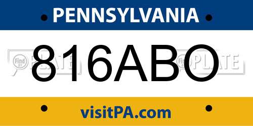 816ABO Pennsylvania License Plate