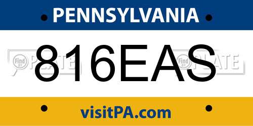 816EAS Pennsylvania License Plate