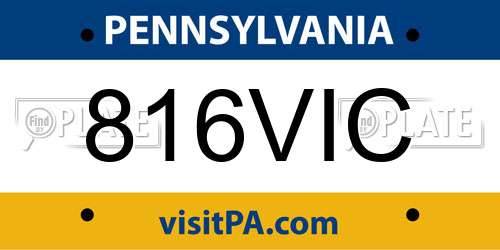 816VIC Pennsylvania License Plate