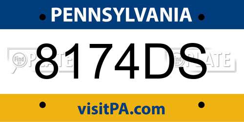 8174DS Pennsylvania License Plate