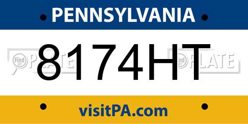 8174HT Pennsylvania License Plate