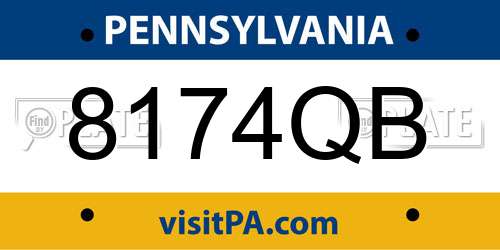 8174QB Pennsylvania License Plate