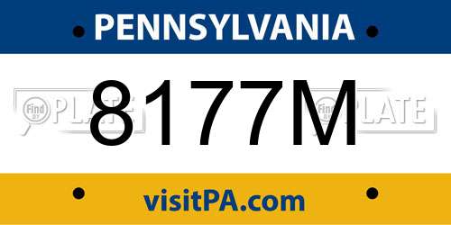 8177M Pennsylvania License Plate