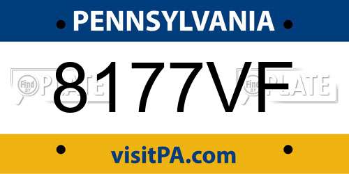 8177VF Pennsylvania License Plate