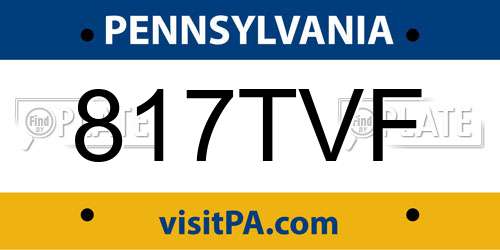 817TVF Pennsylvania License Plate