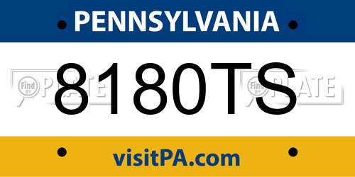 8180TS Pennsylvania License Plate