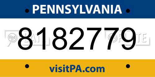 8182779 Pennsylvania License Plate