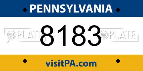 8183 Pennsylvania License Plate
