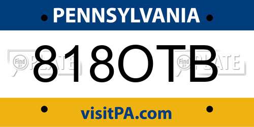 818OTB Pennsylvania License Plate