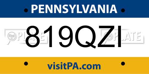 819QZI Pennsylvania License Plate