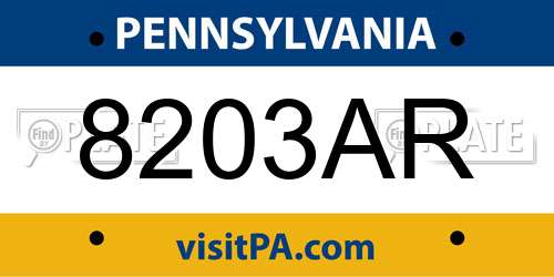 8203AR Pennsylvania License Plate