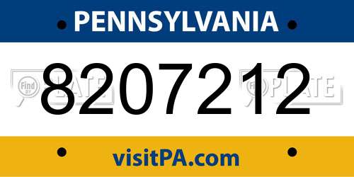 8207212 Pennsylvania License Plate