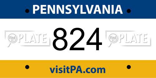 824 Pennsylvania License Plate